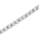 .925 Sterling Silver 3.0 Cttw Lab Grown Diamond Illusion-Set Miracle Plate Tennis Bracelet-4