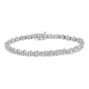 Two-Tone 10K Yellow Gold over .925 Sterling Silver 1.0 Cttw Diamond S-Curve Link Miracle-Set Tennis Bracelet (I-J Color, I3 Clarity) - 7"-15