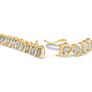 14K Yellow Gold Plated .925 Sterling Silver 1/2 Cttw Round Miracle-Set Diamond S-Curve Tennis Bracelet (I-J Color, I3 Clarity) - 7"-5