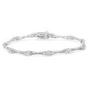 .925 Sterling Silver 1/4 Cttw Diamond Miracle-Set Flared-Bar 7" Link-Style Tennis Bracelet (I-J Color, I3 Clarity)-6