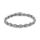 10K White Gold 2.0 Cttw Diamond Square Link Bracelet (J-K Color, I2-I3 Clarity) - Size 7.25"-8
