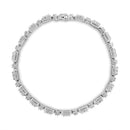 10K White Gold 2.0 Cttw Diamond Square Link Bracelet (J-K Color, I2-I3 Clarity) - Size 7.25"-11