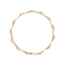 10K Yellow Gold Plated .925 Sterling Silver 1.0 Cttw Miracle Set Diamond Bezel Style Station Link Bracelet (H-I Color, I3 Clarity) - Size 7"-7