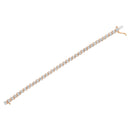 14K Rose Gold Plated .925 Sterling Silver 1/10 Cttw Diamond Round Miracle Plate and "S" Link Tennis Bracelet (I-J Color, I2- I3 Clarity) - 7"-12