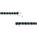 .925 Sterling Silver 1/10 Cttw Miracle-Set Treated Blue Color Diamond Miracle Plate "S" Link Tennis Bracelet (Blue Color, I2- I3 Clarity) - 7.25"-8