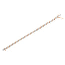 14K Rose Gold Plated .925 Sterling Silver 1/4 Cttw Diamond Round Miracle Plate and "S" Link Tennis Bracelet (I-J Color, I2- I3 Clarity) - 7"-12