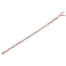 14K Rose Gold Over .925 Sterling Silver 1/4 Cttw Diamond 7" Open Circle Wheel Link Tennis Bracelet (I-J Color, I2-I3 Clarity)-14