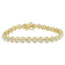 14K Rose Gold Over .925 Sterling Silver 1/4 Cttw Diamond 7" Open Circle Wheel Link Tennis Bracelet (I-J Color, I2-I3 Clarity)-9
