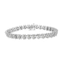 .925 Sterling Silver 1.0 Cttw Diamond Miracle-Set X-Link 7" Tennis Bracelet (I-J Color, I3 Clarity)-6