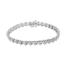 .925 Sterling Silver 1.0 Cttw Diamond Miracle-Set X-Link 7" Tennis Bracelet (I-J Color, I3 Clarity)-7