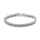 .925 Sterling Silver 2.0 Cttw Diamond 7" Round Miracle Plate Link Bracelet (I-J Color, I2-I3 Clarity)-7