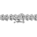.925 Sterling Silver 1.0 cttw Diamond "Arrow" Shape Tennis Link Bracelet (I-J Color, I3 Clarity) -7.25"-12
