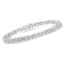 .925 Sterling Silver 1.0 Cttw Chevron 2 Stone Arrow Link Tennis Bracelet (I-J Color, I3 Clarity) - 7â€-8