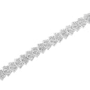 .925 Sterling Silver 1.0 Cttw Chevron 2 Stone Arrow Link Tennis Bracelet (I-J Color, I3 Clarity) - 7â€-9
