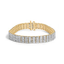 IGI Certified 14K Yellow Gold Plated Sterling Silver 10.0 Cttw Faint Brown Diamond 4 Row Tennis Bracelet-1