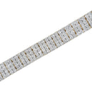 IGI Certified 14K Yellow Gold Plated Sterling Silver 10.0 Cttw Diamond 4 Row Tennis Bracelet-4