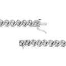 .925 Sterling Silver 2.0 Cttw Round-Cut Diamond "S" Link Bracelet (I-J Color, I3 Clarity) - 7.25"-8
