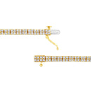 14K Yellow Gold Plated .925 Sterling Silver 3.0 Cttw Diamond Link Bracelet (K-L Color, I2-I3 Clarity) - 7.25"-11