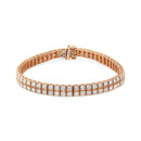 14K Rose Gold 3.0 Cttw Lab Grown Diamond Two Row Milgrain 7" Inch Tennis Bracelet (G-H Color, VS2-SI1 Clarity)-8