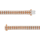 14K Rose Gold 3.0 Cttw Lab Grown Diamond Two Row Milgrain 7" Inch Tennis Bracelet (G-H Color, VS2-SI1 Clarity)-9