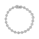 .925 Sterling Silver 2.0 Cttw Round Diamond Link Bracelet (G-H Color, I1-I2 Clarity) - 7.25"-5
