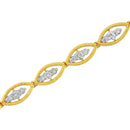 10K Yellow Gold Plated .925 Sterling Silver 1 cttw Prong Set Round-Cut Diamond Link Bracelet (J-K Color, I1-I2 Clarity) - 7.25"-10