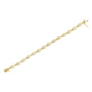 10K Yellow Gold Plated .925 Sterling Silver 1 cttw Prong Set Round-Cut Diamond Link Bracelet (J-K Color, I1-I2 Clarity) - 7.25"-11