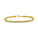 10K Yellow Gold Plated .925 Sterling Silver 1 cttw Prong-Set Diamond Pear Shape Link Bracelet (I-J Color, I1-I2 Clarity) - 7.25"-6