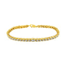 10K Yellow Gold Plated .925 Sterling Silver 1 cttw Prong-Set Diamond Pear Shape Link Bracelet (I-J Color, I1-I2 Clarity) - 7.25"-7