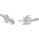 .925 Sterling Silver 3.0 Cttw Diamond Halo Square Shape Link Bracelet (I-J Color, I3 Clarity) - 7.25"-2