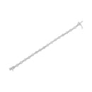 10K White Gold 4.0 cttw Brilliant Round-cut and Baguette Diamond Floral Cluster Link Bracelet (I-J Clarity, I1-I2 Color) - Size 7"-10