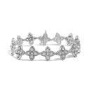 .925 Sterling Silver 1.0 cttw Miracle-Set Diamond 4 Leaf Clover Link Bracelet (I-J Clarity, I3 Color) - Size 7.25"-5