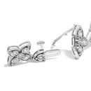 .925 Sterling Silver 1.0 cttw Miracle-Set Diamond 4 Leaf Clover Link Bracelet (I-J Clarity, I3 Color) - Size 7.25"-6