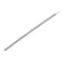 .925 Sterling Silver 2.0 cttw Diamond 7 Stone Floral Cluster Link Bracelet (I-J Color, I3 Clarity) -7.25"-10