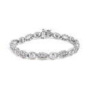 10K White Gold 2.0 Cttw Diamond Milgrain Cluster Link Bracelet-1