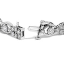 10K White Gold 2.0 Cttw Diamond Milgrain Cluster Link Bracelet-2