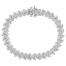 .925 Sterling Silver 2.00 Cttw Miracle Set Diamond Laurel Wreath Link Bracelet (I-J color, I3 clarity) - 7.25"-5