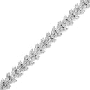 .925 Sterling Silver 2.00 Cttw Miracle Set Diamond Laurel Wreath Link Bracelet (I-J color, I3 clarity) - 7.25"-7