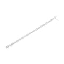 .925 Sterling Silver 1 cttw Diamond Double Leaf and Bezel Link Bracelet (I-J Clarity, I2-I3 Color) - Size 7.25"-10