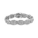 .925 Sterling Silver 3.0 Cttw Prong Set Diamond Art Deco Style Tennis Bracelet (I-J Color, I2-I3 Clarity) - 7.25"-6