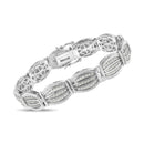 .925 Sterling Silver 3.0 Cttw Prong Set Diamond Art Deco Style Tennis Bracelet (I-J Color, I2-I3 Clarity) - 7.25"-8