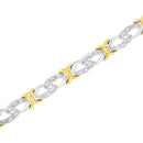 10k Yellow Gold Plated Sterling Silver 1/4 cttw Diamond Infinity and X Link Bracelet (I-J Clarity, I2-I3 Color) - Size 7.25"-8