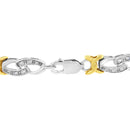 10k Yellow Gold Plated Sterling Silver 1/4 cttw Diamond Infinity and X Link Bracelet (I-J Clarity, I2-I3 Color) - Size 7.25"-10