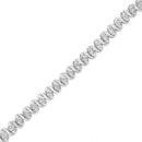 .925 Sterling Silver 1/3 Cttw Miracle-Set Diamond "S" Link Tennis Bracelet (I-J Color, I3 Clarity) - Size 7.25"-6