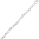 .925 Sterling Silver Prong Set Diamond Accent Curved Spiral Link Bracelet (I-J Color, I3 Clarity) - 7.25"-7