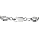 .925 Sterling Silver Prong Set Diamond Accent Curved Spiral Link Bracelet (I-J Color, I3 Clarity) - 7.25"-10