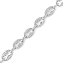 14K White Gold 1 1/2 Cttw Round Diamond Set Link Bracelet (I-J Color, I1-I2 Clarity) - 7"-9