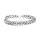 .925 Sterling Silver 1/2 Cttw Diamond Double Row S-Link Bracelet (I-J Color, I2-I3 Clarity) - 7.5" Inches-5