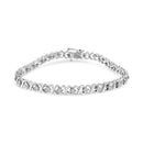 .925 Sterling Silver 1/3 Cttw Miracle Plate Round-Cut Diamond Infinity Link Bracelet  (I-J Color, I3 Clarity)  - Size 7.25"-4