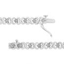 .925 Sterling Silver 1/3 Cttw Miracle Plate Round-Cut Diamond Infinity Link Bracelet  (I-J Color, I3 Clarity)  - Size 7.25"-6